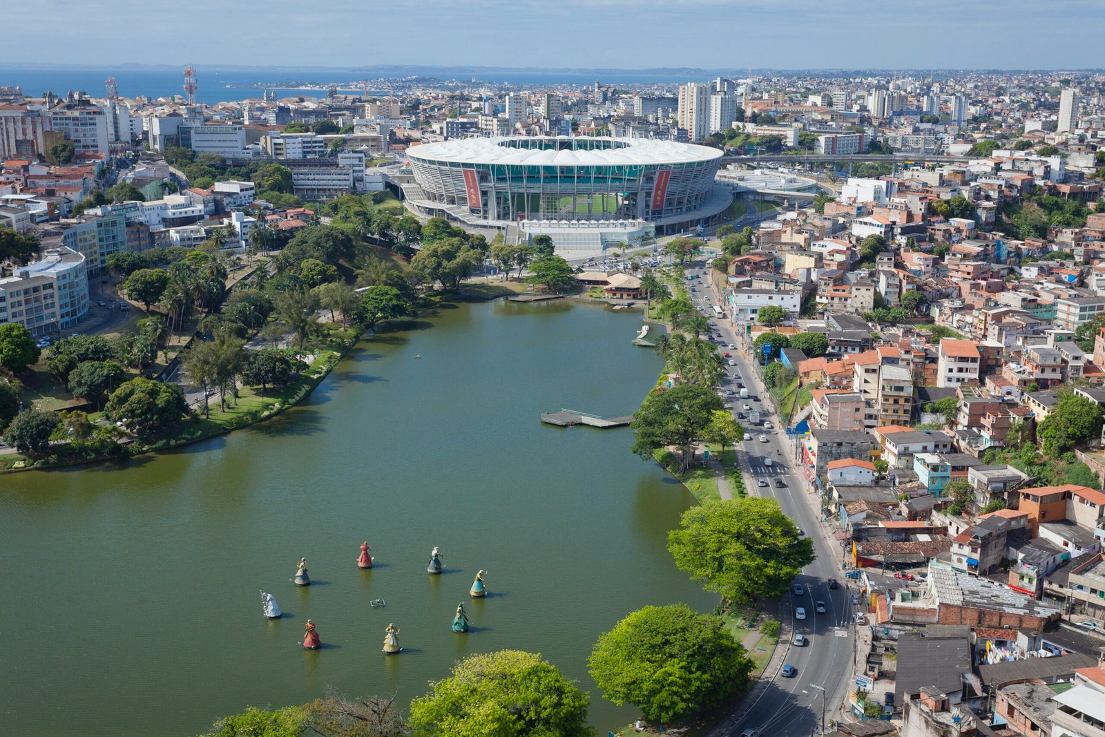 Willian José e o Bahia: Arena Fonte Nova vista do dique do Tororó